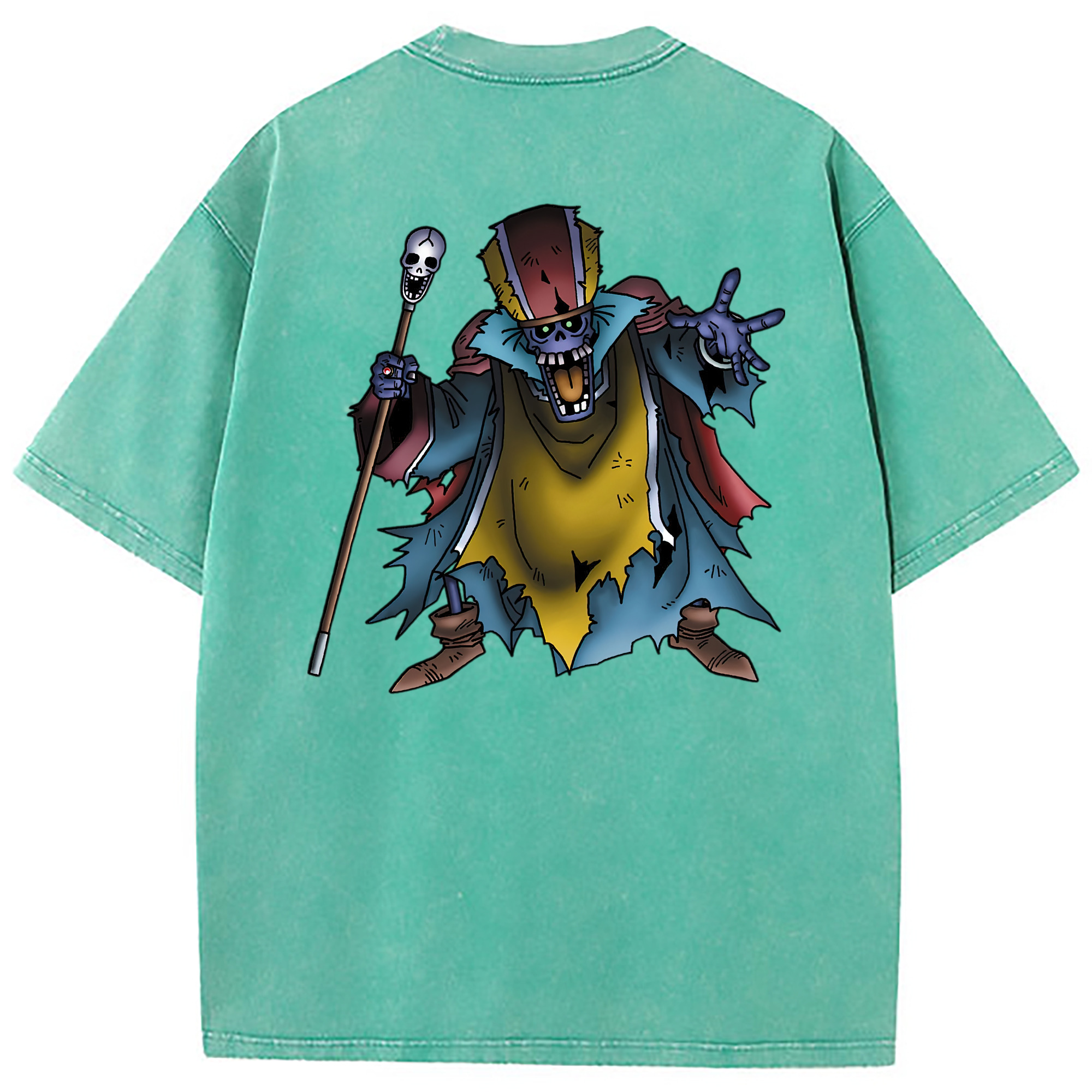 （画像用） ドラゴンクエスト Doragon Kuesuto Dragon Quest 綿100% ヴィンテージ風 半袖Tシャツ（背面プリント）